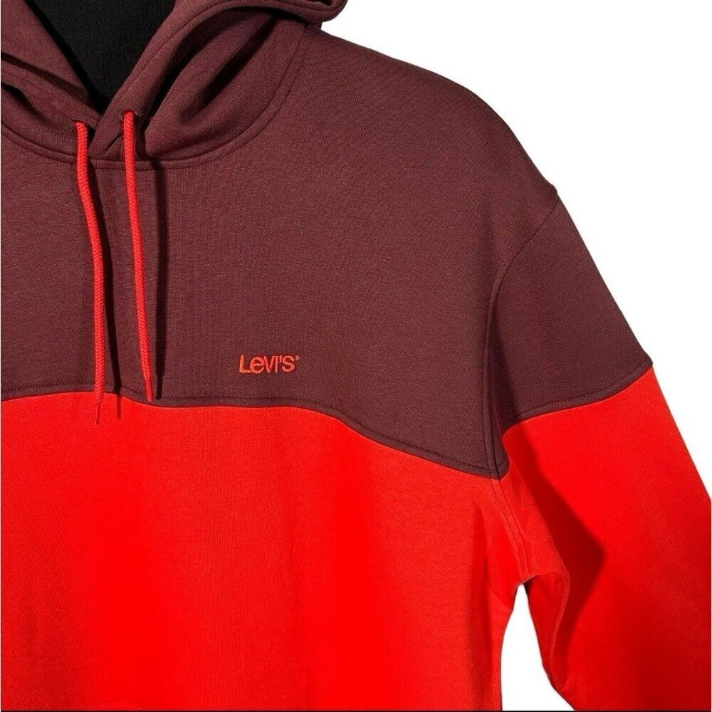 Levi's Mens Big and Tall Sweats Hoodie Size 2XL Tall Colorblock Relaxed Fit 2XLT - Picture 5 of 9